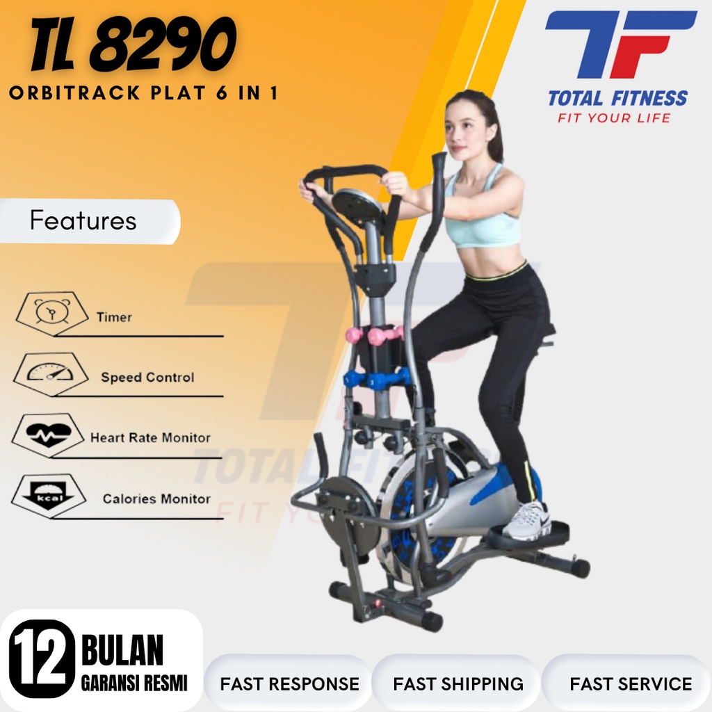 Total Fitness Orbitrack Plat Multifungsi 6 in 1 TL 8290 Sepeda Orbitrek Murah