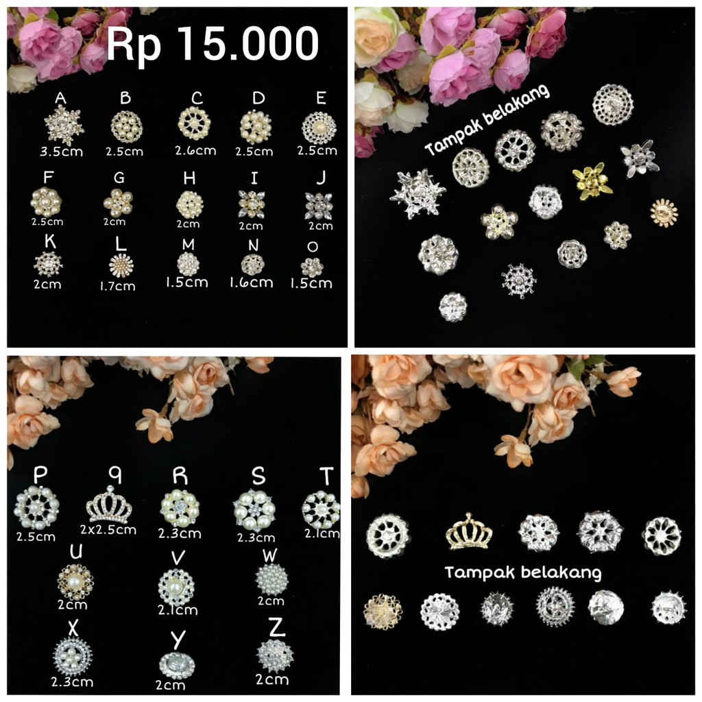 1 BUAH - CHARM MATA MATA | MATA MUTIARA | BAHAN BROSS | APLIKASI JEPIT