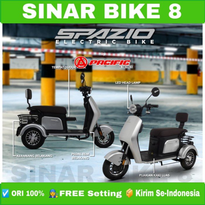 Sepeda Listrik Electric E Bike PACIFIC SPAZIO 3 Roda 650 Watt