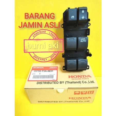 SAKLAR POWER WINDOW KANAN SWITCH MASTER WINDOW DEPAN RH ORIGINAL HONDA HRV & ALL NEW JAZZ RS GK5 & C