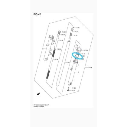 o ring snap ring penahan seal sok shock sokbeaker depan suzuki satria fu shogun smash raider ori sgp