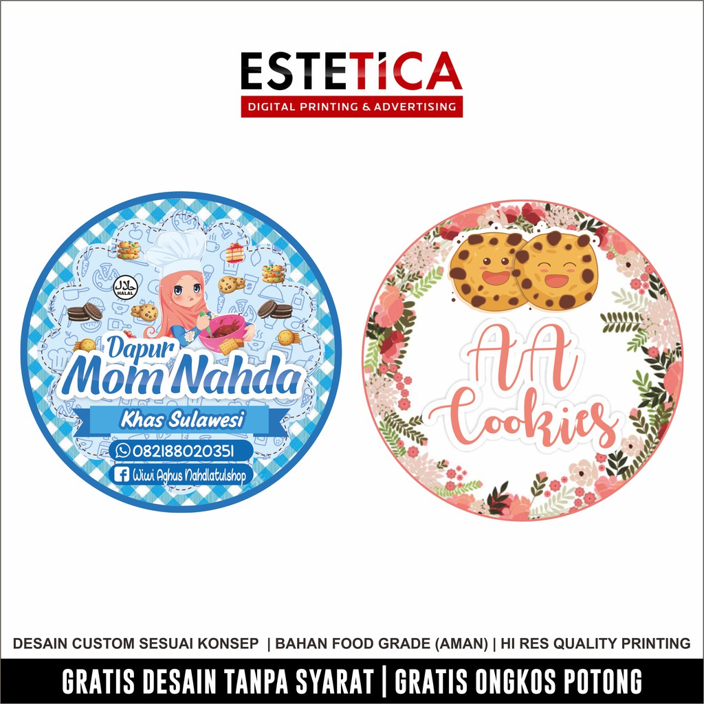 

cetak sticker label murah, cetak sticker kemasan, cetak sticker cusotom, cetak sticker kue kering