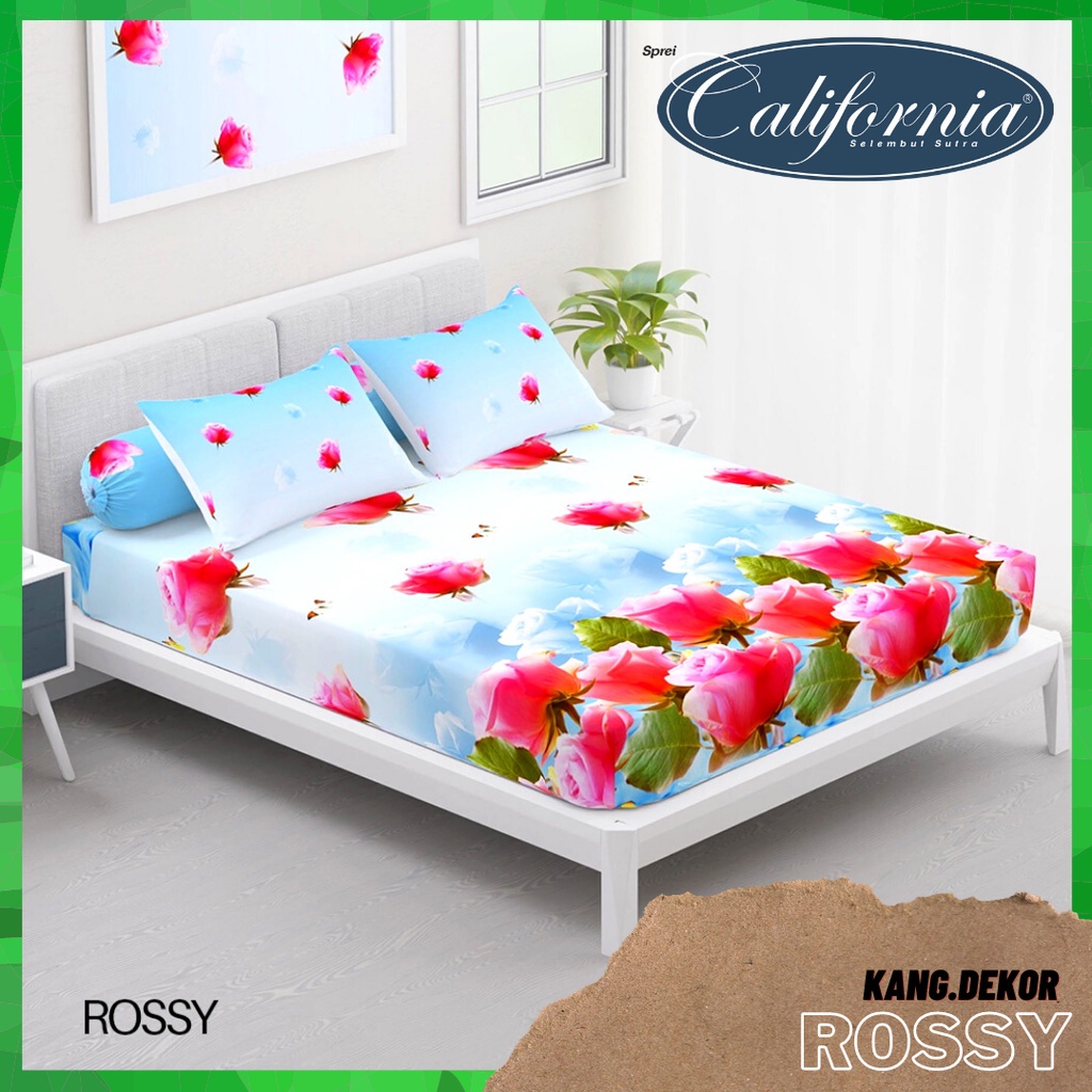 SPREI CALIFORNIA MOTIF ROSSY QUEEN KING SINGLE SIZE 160X200 180X200 120X200 SPREI NO 1 2 3 MURAH SEP