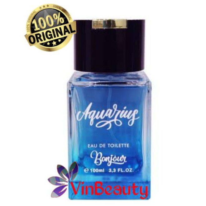 Parfum OriginaL Bonjour Aquarius EDT 100 ml Pour Homme Murah