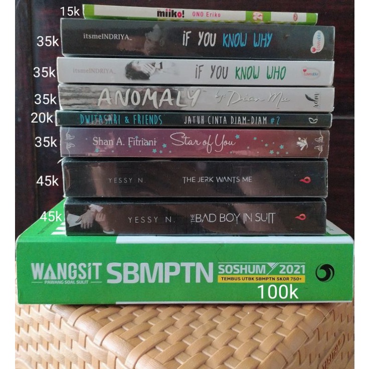 buku novel wattpad preloved original wangsit soshum komik hai, miiko