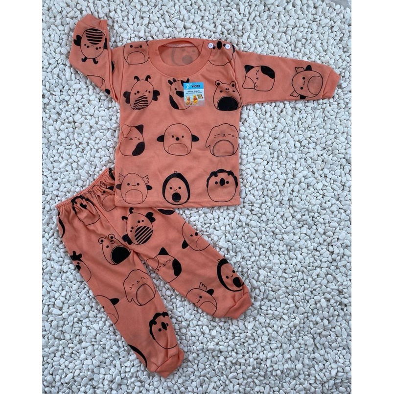 baju bayi lucu murah motif animal cute setelan PANJANG 3-18 bulan