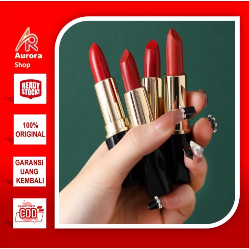 Lameila Black Gold Edition Lipstick 4 Warna Tahan Air Tahan Lama 2005