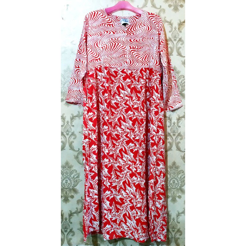 Long Dress Daster LuZa | SD RES EKA PW | Lengan Panjang | Resleting | Batik Lu-Za