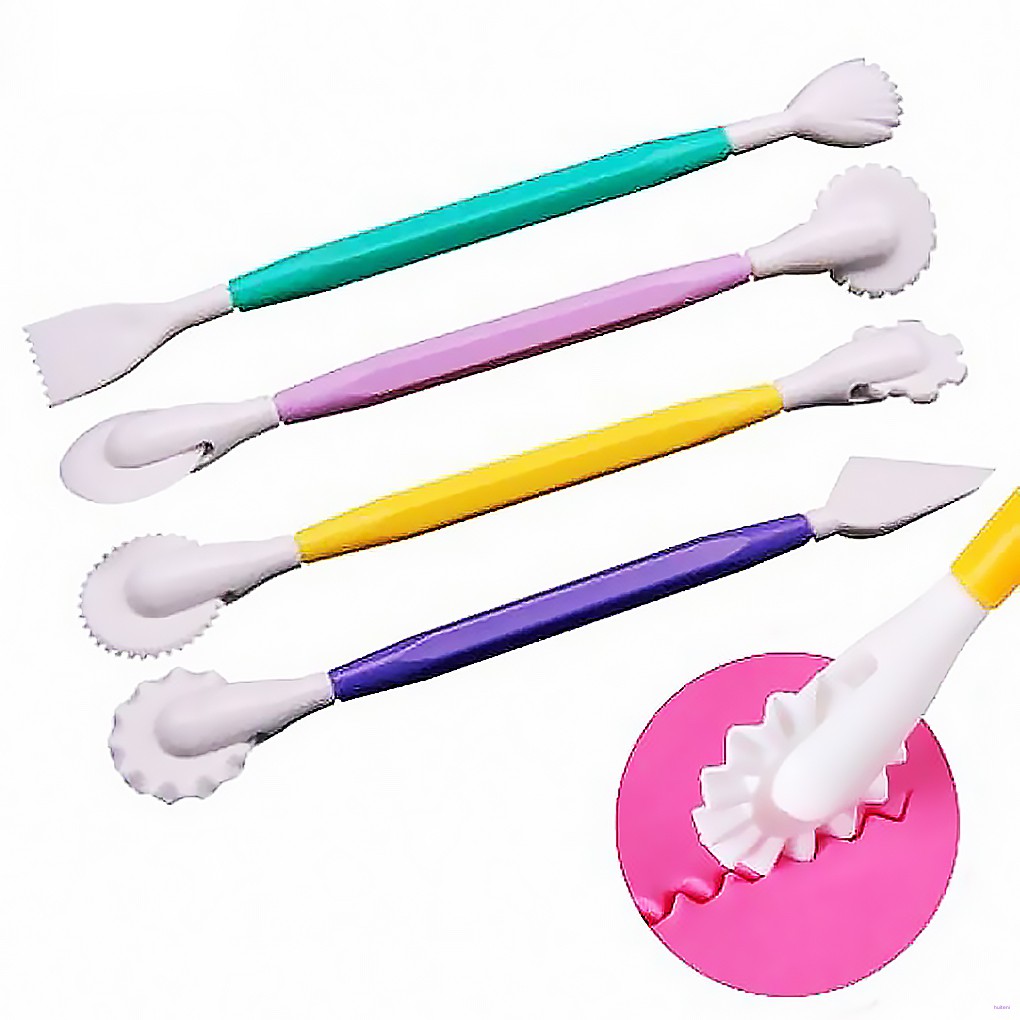 Set 4 Pcs Alat Ukir Fondant Bahan Plastik Untuk Dekorasi Kue