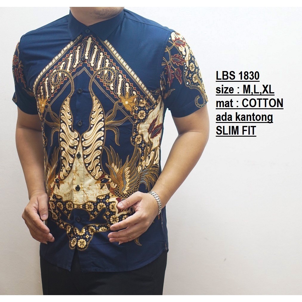 KEMEJA BATIK PRIA SLIM FIT BAJU BATIK PRIA SLIM FIT PREMIUM LBS1830