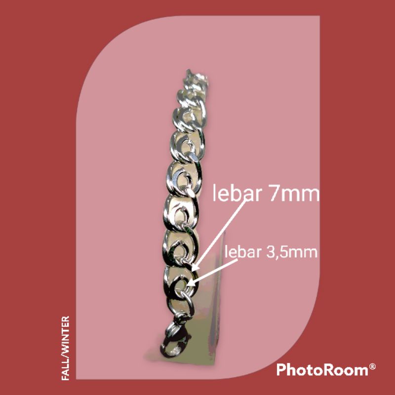 GELANG RANTAI DOUBLE TITANIUM UNIK WANITA ANTI KARAT DAN TIDAK LUNTUR STAINLEES STEEL