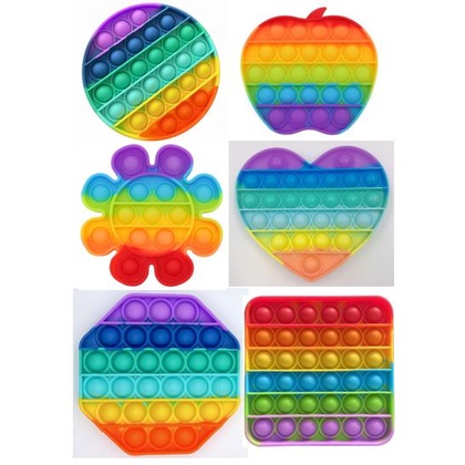 Mainan Pop it murah / UKURAN BESAR / popit Pop Its Square rainbow multicolor Fidget Toy Push bubble-6