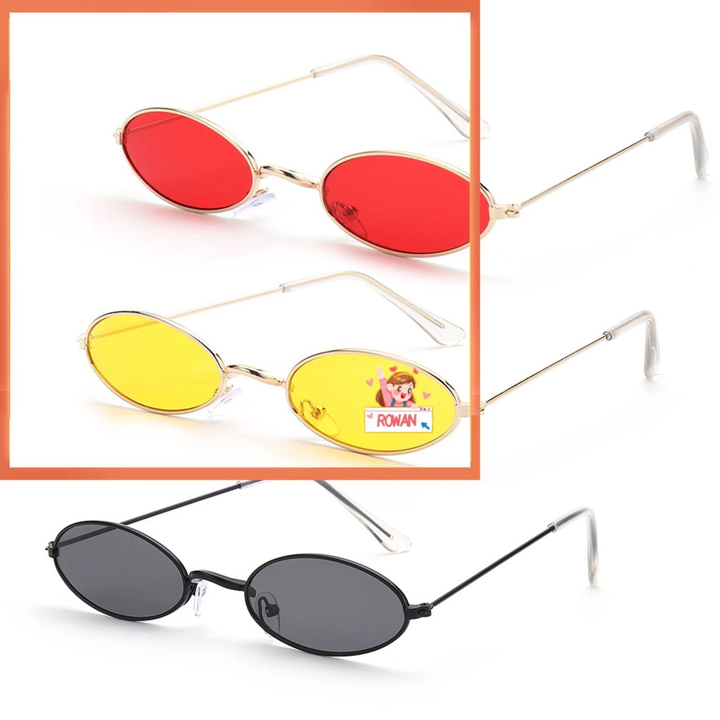 ROW 3 Pairs Summer Vintage Shades Accessories Eyeglasses Oval Sunglasses Men and Women Fashion Design Small Frame Retro Sun Glasses