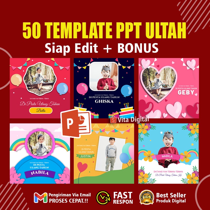 50+ Template PPT ULTAH / Ulang Tahun + Bonus Premium