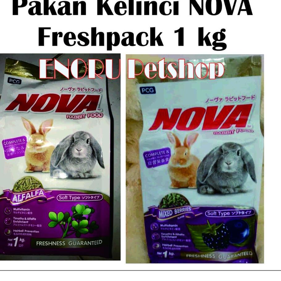 Pakan Kelinci NOVA pack 1 kg /Pelet Kelinci Pakan Kelinci NOVA Original Rabbit Food 1 Kg ✔