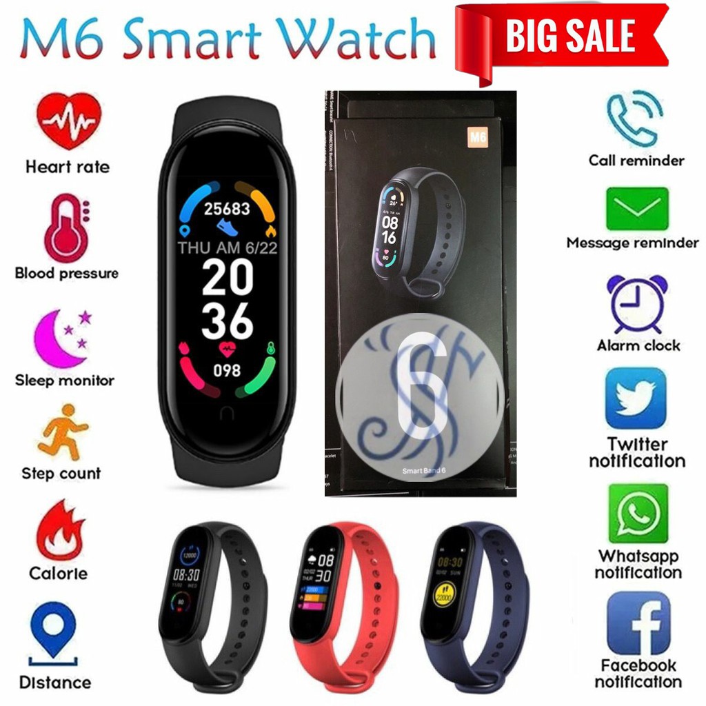 Jam Tangan Smart Watch Mi6 smartwatch M6 Termurah