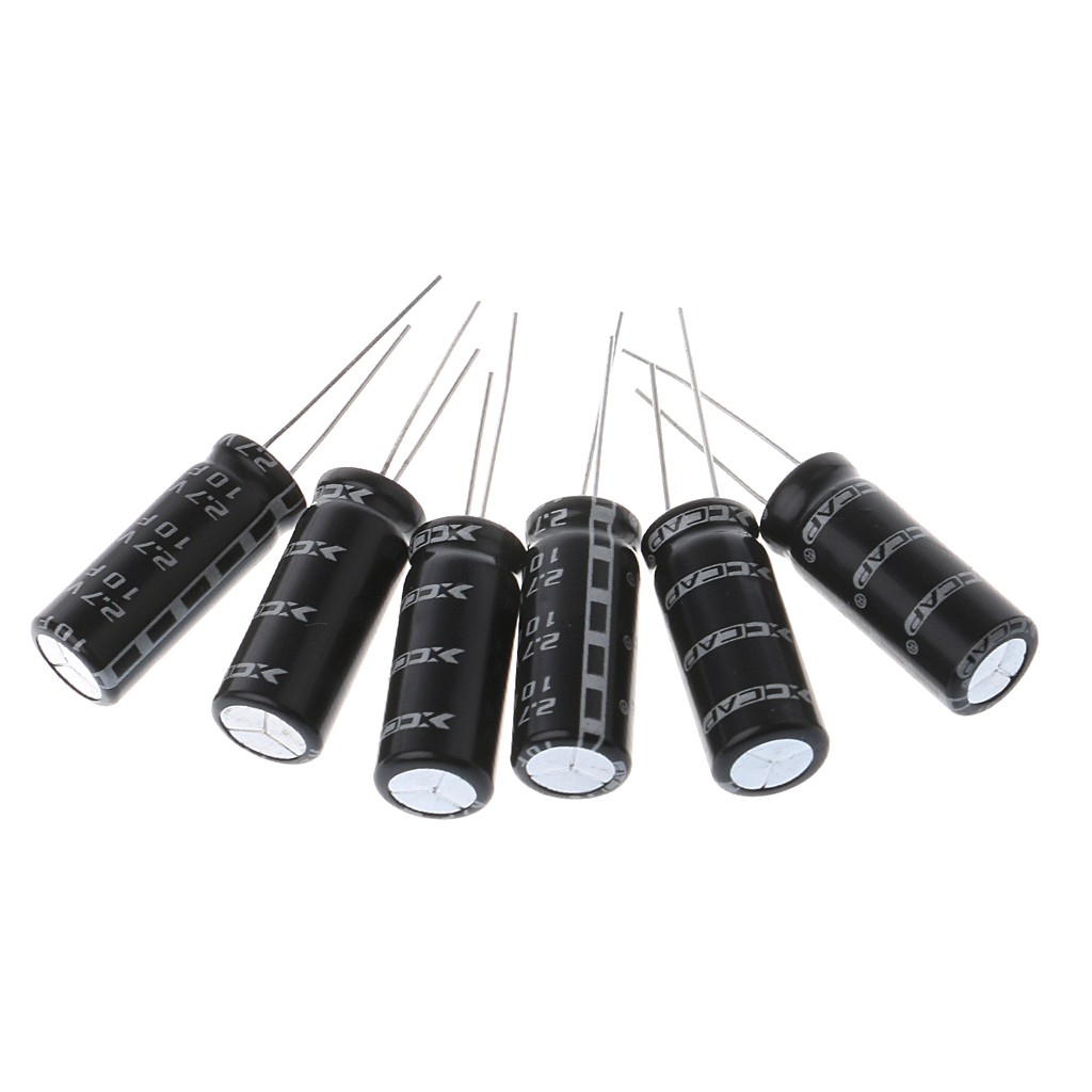 6x 2.7V 10F Cylindrical Ultra Super Farad Capacitor High Power Supercap 10x26mm