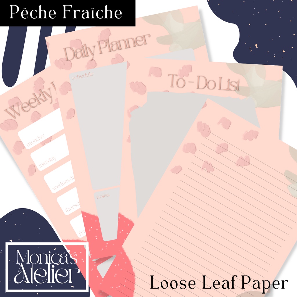 

Pêche Fraîche - Aesthetic Loose Leaf Paper for Binder