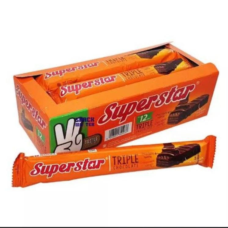 

[PRODUK TVVY8] Roma Superstar Wafer Triple Chocolate Coklat Box Isi 12Pcs 7N7