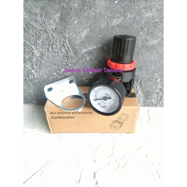 1/4&quot; Air Regulator Pengatur Tekanan Angin Kompresor Tabung Snow Wash