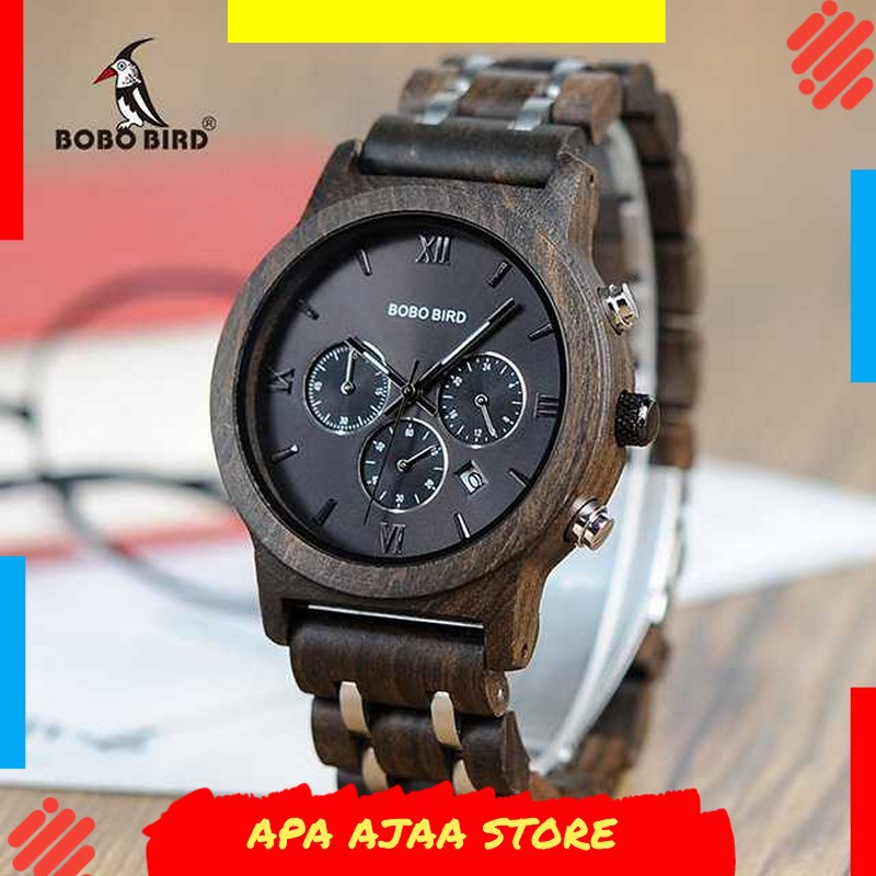 Paling Dicari ! BOBO BIRD Jam Tangan Kayu Analog Pria - P19