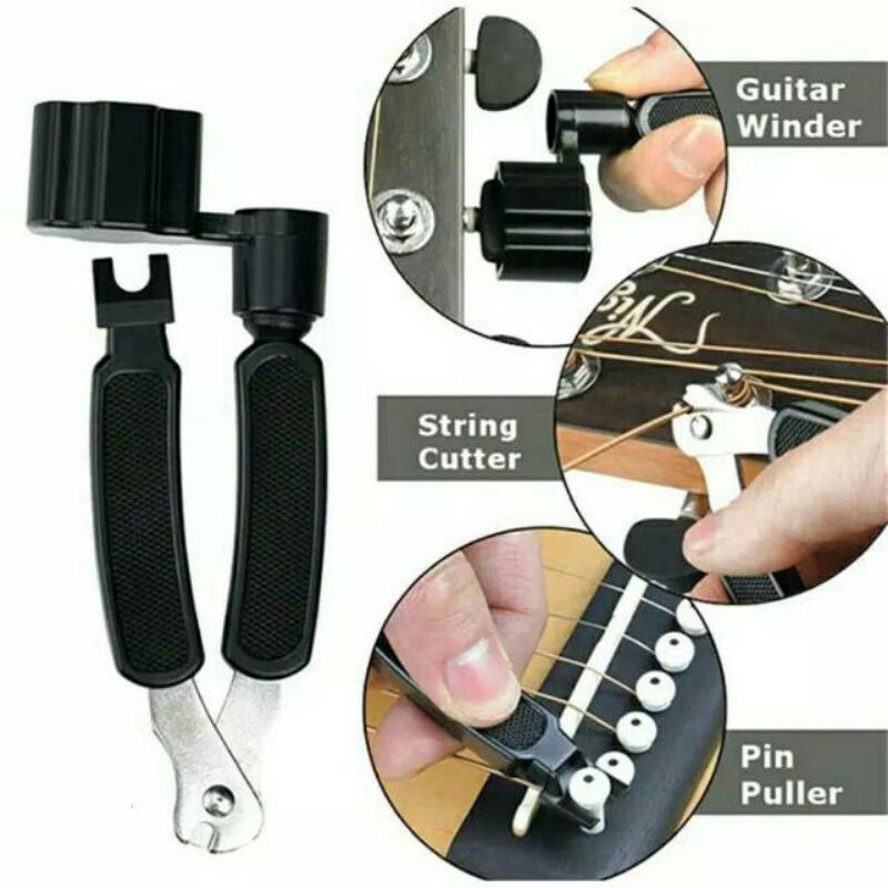 STRING WINDER GITAR 3 IN 1 / ALAT GITAR / PEMUTAR GITAR / DRYER / 3IN1