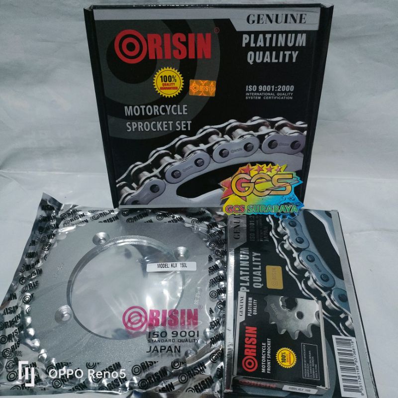 gearset,ger set,rantai gir paket full set Kawasaki klx 150 new,klx150L,klx 150l baja platinum Qualit
