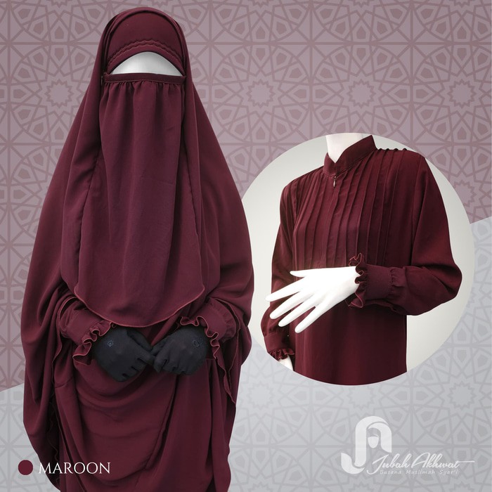 Jilbab cadar ritz bahan wolfish   Cokelat Tua Limited