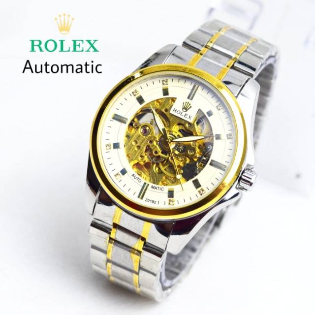 JAM TANGAN PRIA ROLEX AUTOMATIC SILVER GOLD