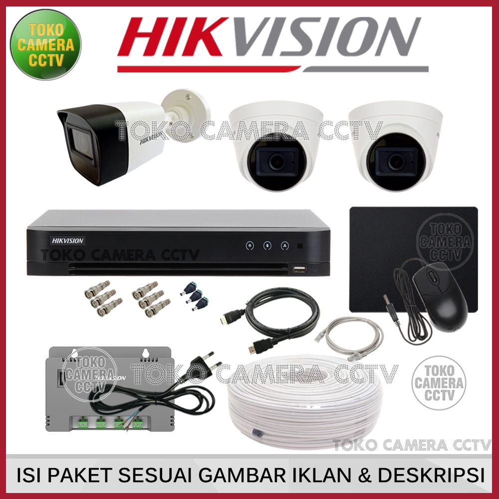 PAKET CCTV HIKVISION 8MP 4 CHANNEL 3 KAMERA
