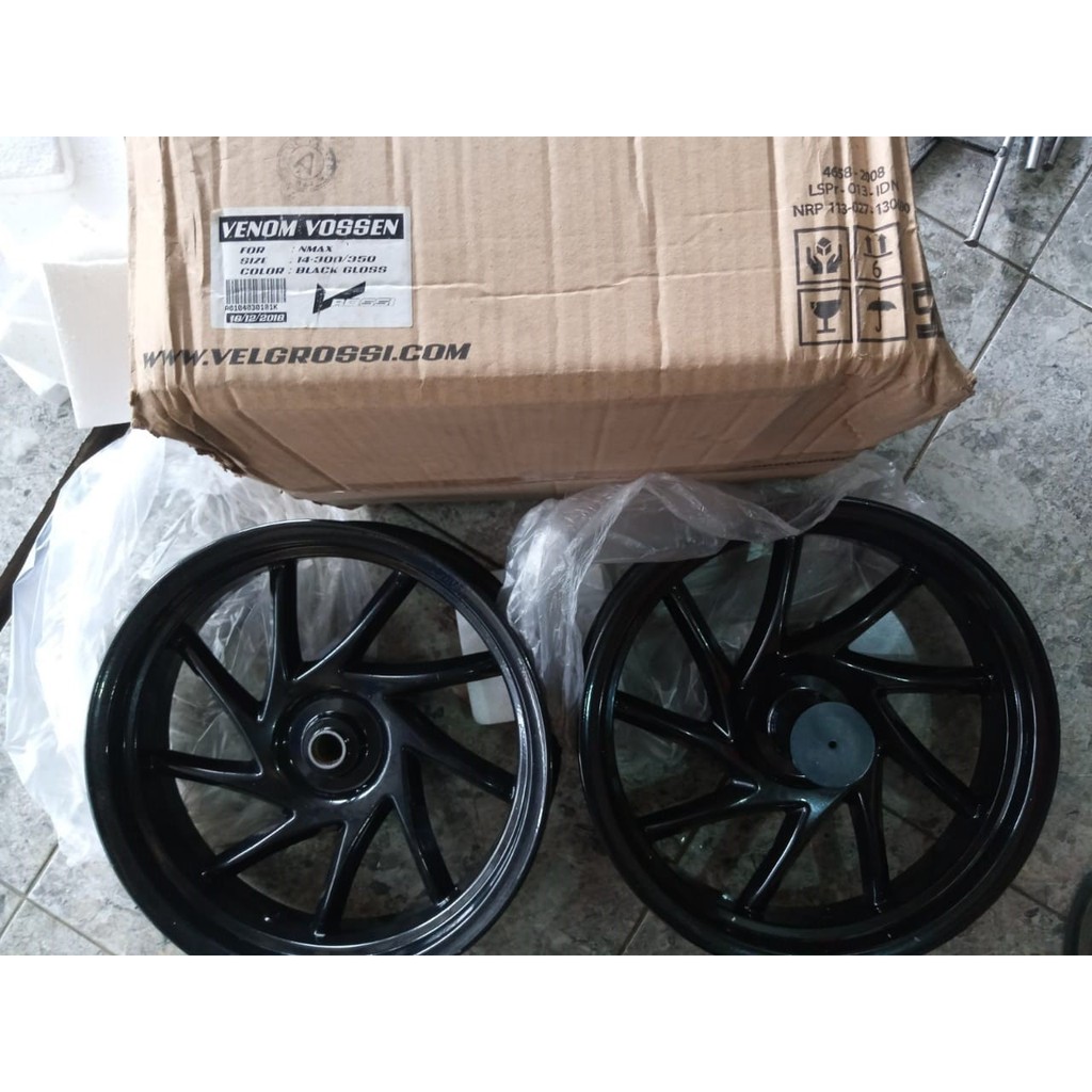 1 Set VELG PELEK RACING ROSSI VENOM VOSSEN NMAX 300/350-14 - Black Gloss