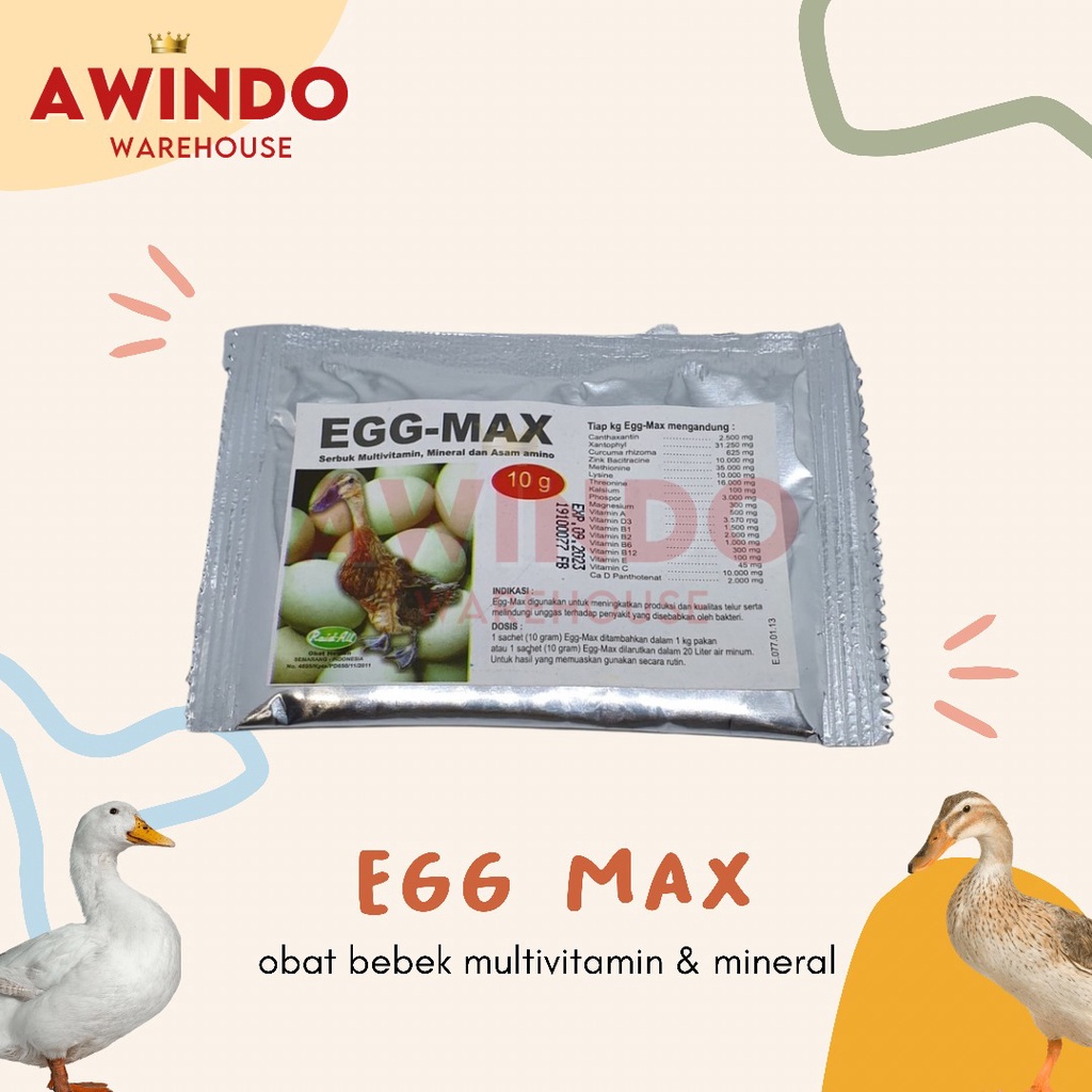 EGG MAX BEBEK - Obat Pemacu Telor Produksi Pertumbuhan Telur Bebek