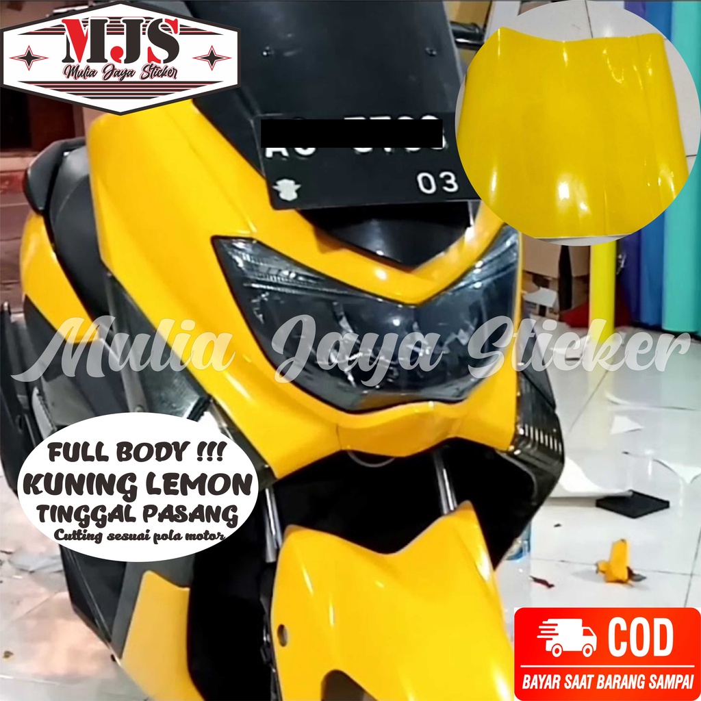 decal stiker polos nmax old/new warna kuning lemon cutting potongan sesuai pola motor