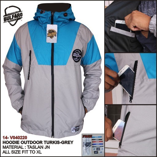 PREMIUM Jaket Gunung Anti Air/Jaket Hoodie Outdoor Waterproof/Jaket Pria Taslan JN ORIGINAL BULFARO