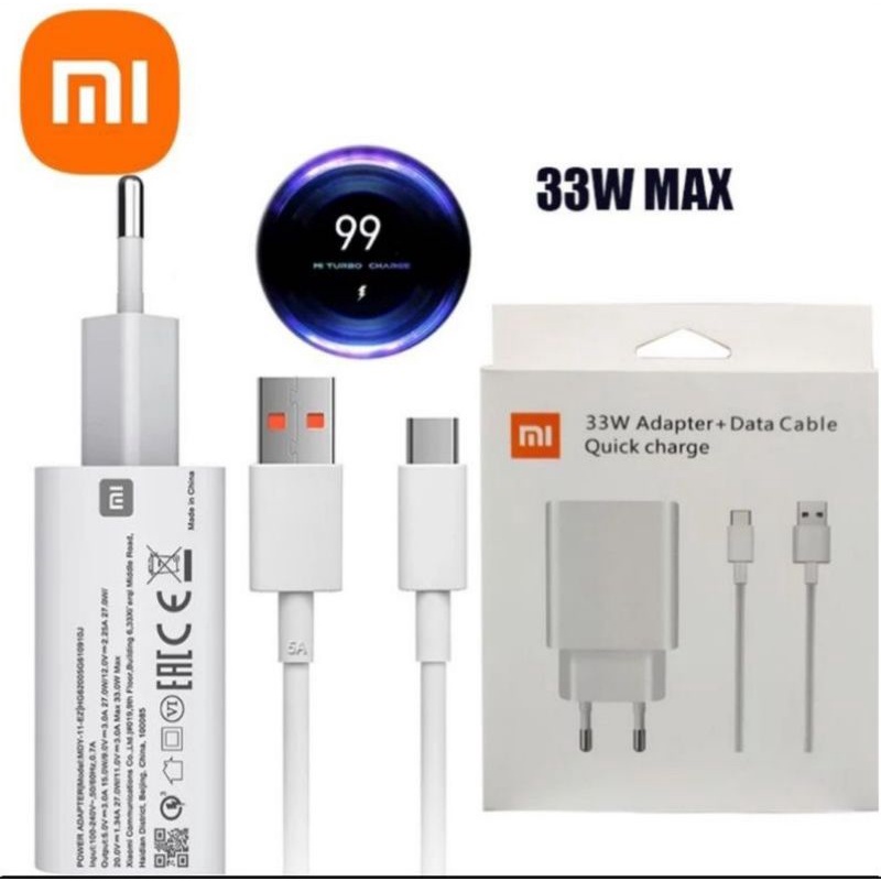 TURBO Charge 33W original 100% TYPE-C Charger Casan Xiaomi Redmi Note 10 Pro TURBO CHARGE - fast charging Note 8 - Note 10 Mi 11 Mi 11 pro Fast Charging 33Watt