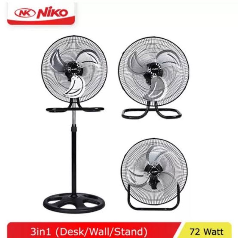 KIPAS ANGIN ADVANCE 3 IN 1  / KIPAS MEJA / KIPAS DINDING NIKO 18&quot; BESI 3IN1