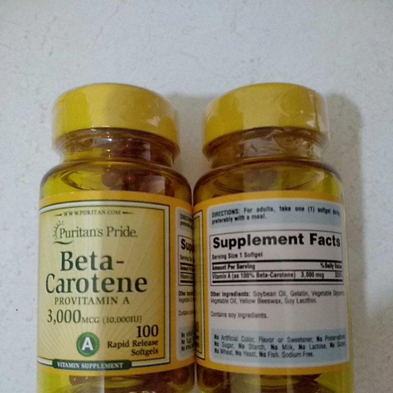Beta-Carotene Provitamin A 3000mcg (10000iu) isi 100