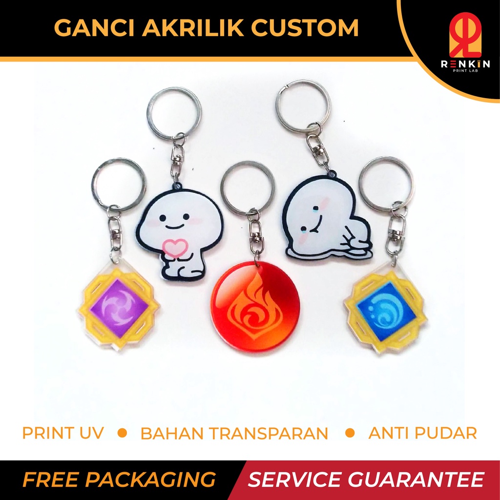 Jual Gantungan Kunci Akrilik Transparan Custom Indonesia|Shopee Indonesia