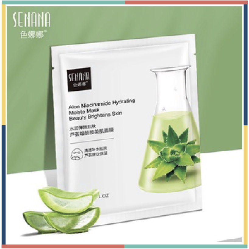 SENANA Aloevera Masker Wajah Hydrating Sheet Mask Skin Pelembab BQ042