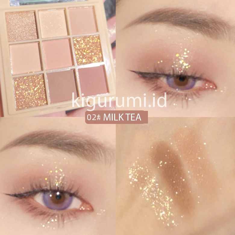 HLLR Eyeshadow Korean Pallete Murah Matte Palet 9 Warna Waterproof XX058