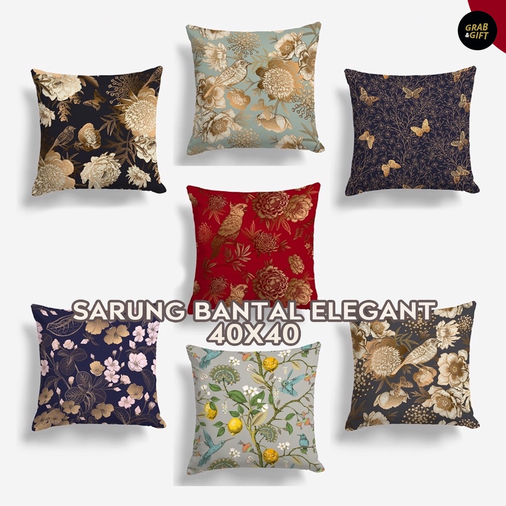 SARUNG Bantal Sofa FLORAL BUNGA Elegant SERIES 40X40 cm Elegance