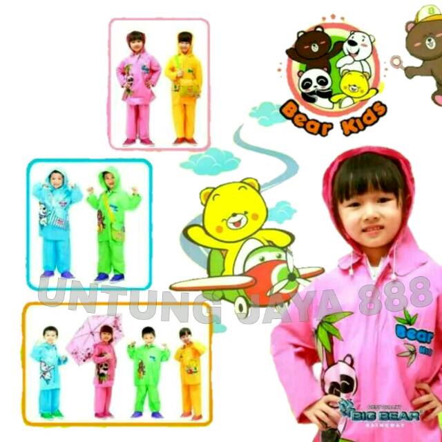 Jas Hujan Anak Karakter Jaket Celana BIG BEAR Kids
