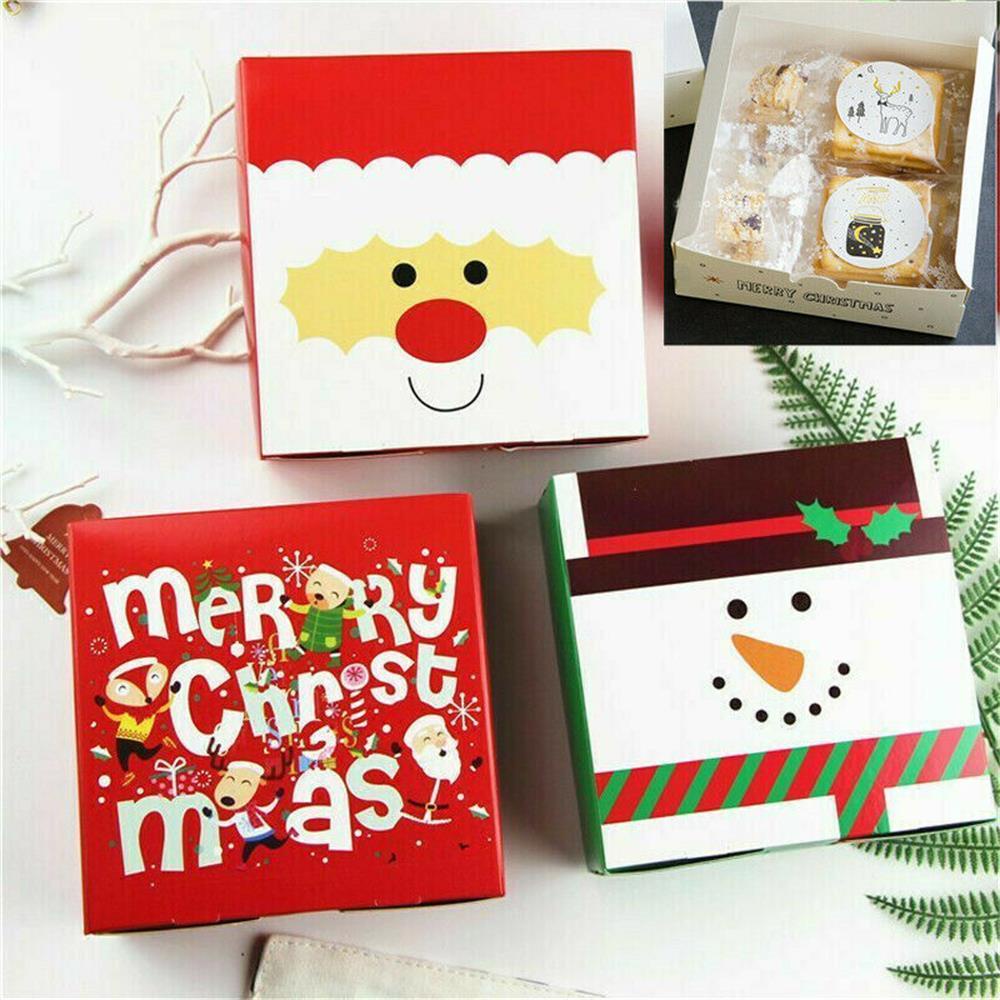 R-FLOWER Kotak Kado Natal Gift For Friend Cookie Box Snowman Printed Merry Christmas