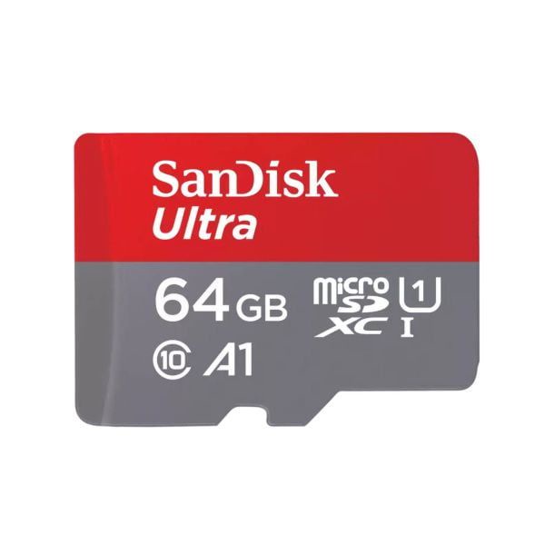 SanDisk Ultra microSDXC Card UHS-I Class 10 A1 (100MB/s) 64GB with SD