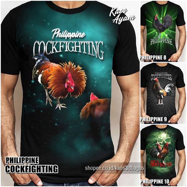 Baju KAOS AYAM JAGO Petarung | Kaos AYAM PHILIPINE | Kaos Ayam Laga Indonesia SABUNG AYAM Premium