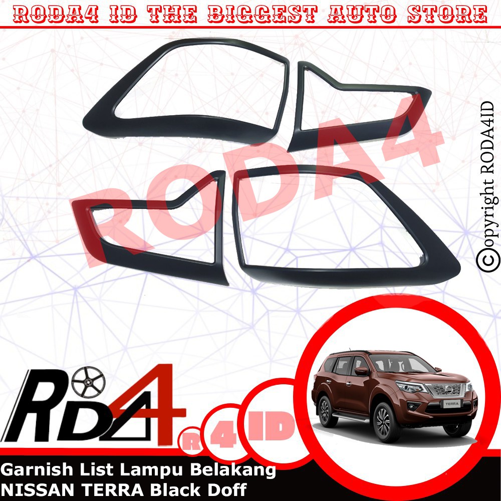 Garnish List Lampu Belakang Mobil NISSAN TERRA Black Doff