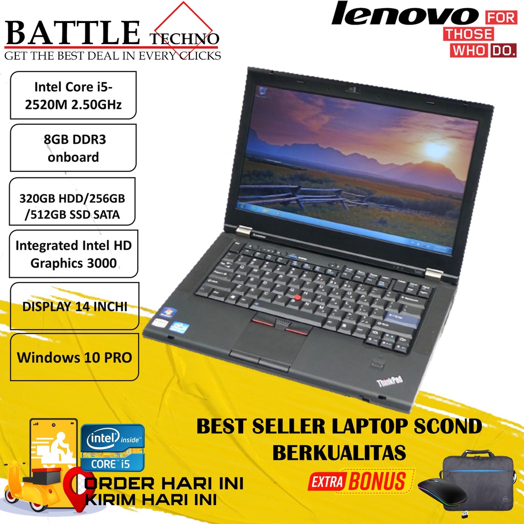 LENOVO THINKPAD T420 INTEL I5 2520M 8GB 512GB DVD WIN10PRO