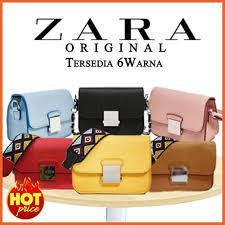 Branded Bag tas wanita tas Zara Sling Bag SAG4063 Double Strap asli import tas selempang tas kulit