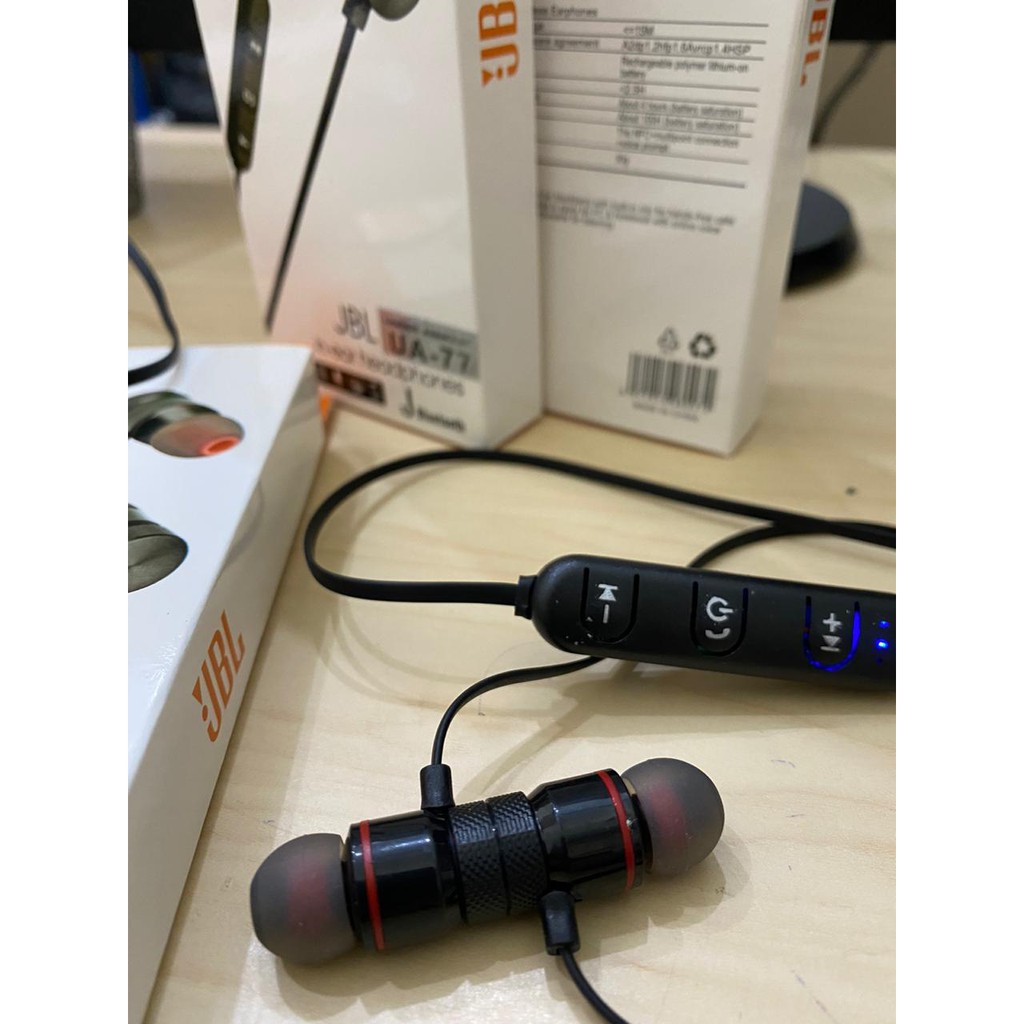 HANDSFREE earphones BLUETOOTH WIRELESS JB1 MAGNET BUDS UA77 SUARA ASLI NO EDIT