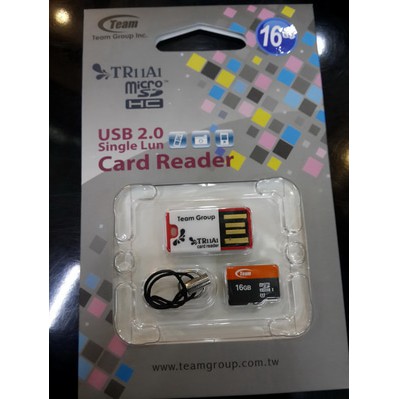 Memory Micro sd Team 16GB + Usb Card reader